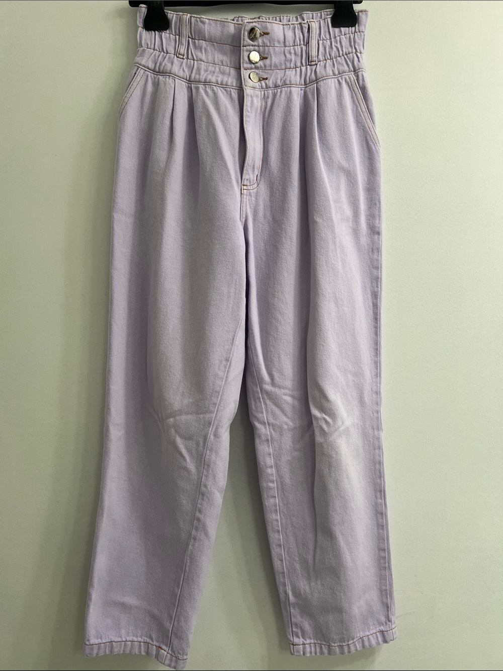 High-Waist Lavender Paperbag Pants Carol bassi